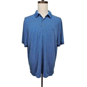Tommy Bahama Polo Shirt Mens Large Blue IslandZone TENCEL COOLMAX Golf Casual